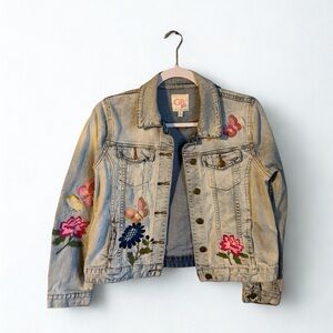 GB Girls Denim Embroidered Jacket